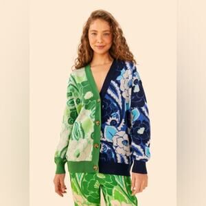 Farm Rio Tropical Groove Mixed Cardigan